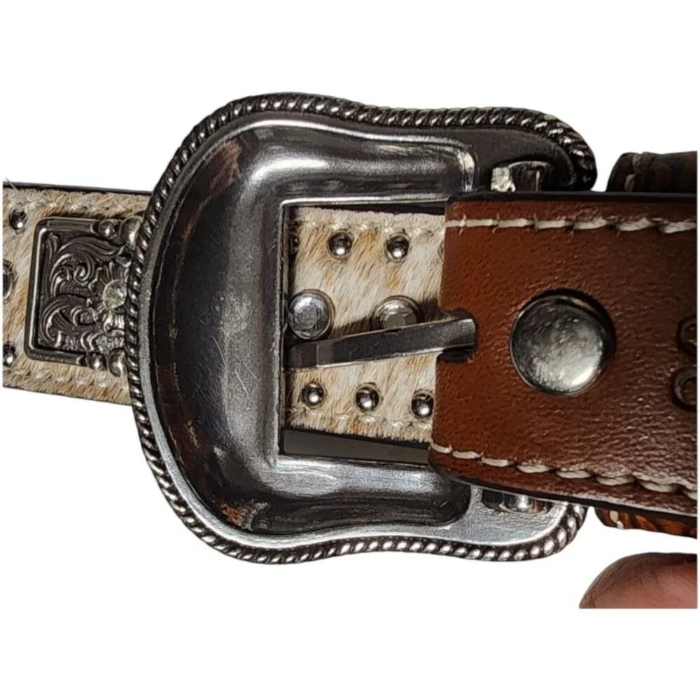 Nocona Embellished Leather Belt 26